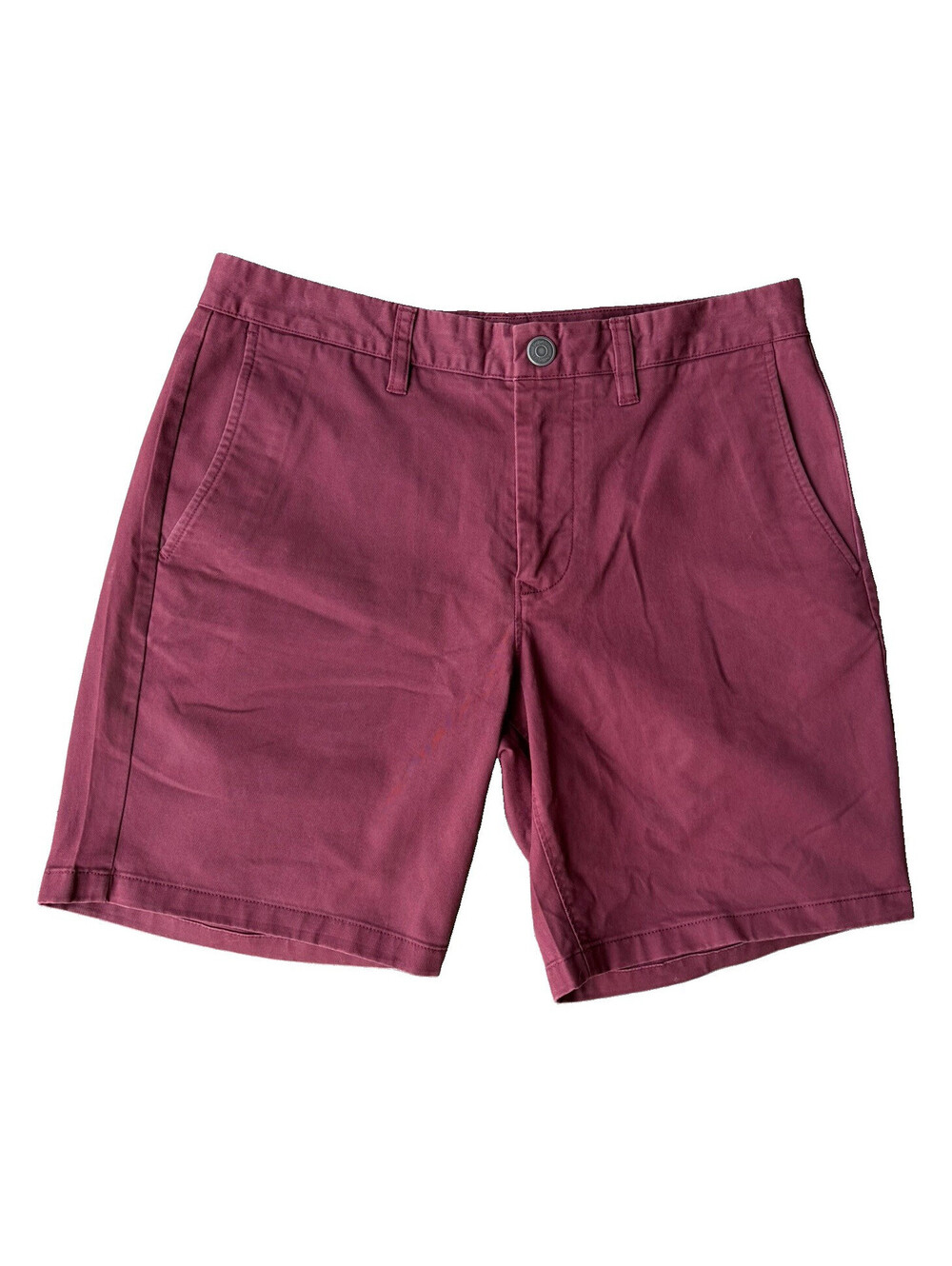 Bonobos Men's Burgundy Chino Shorts Cotton Blend Stretch Flat Front 7" Inseam